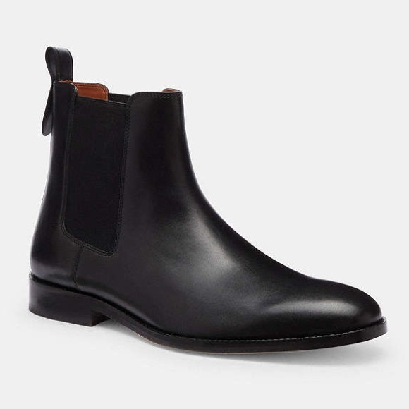 Coach Dalton Chelsea Leather Boots - Black - Picture 2 of 10